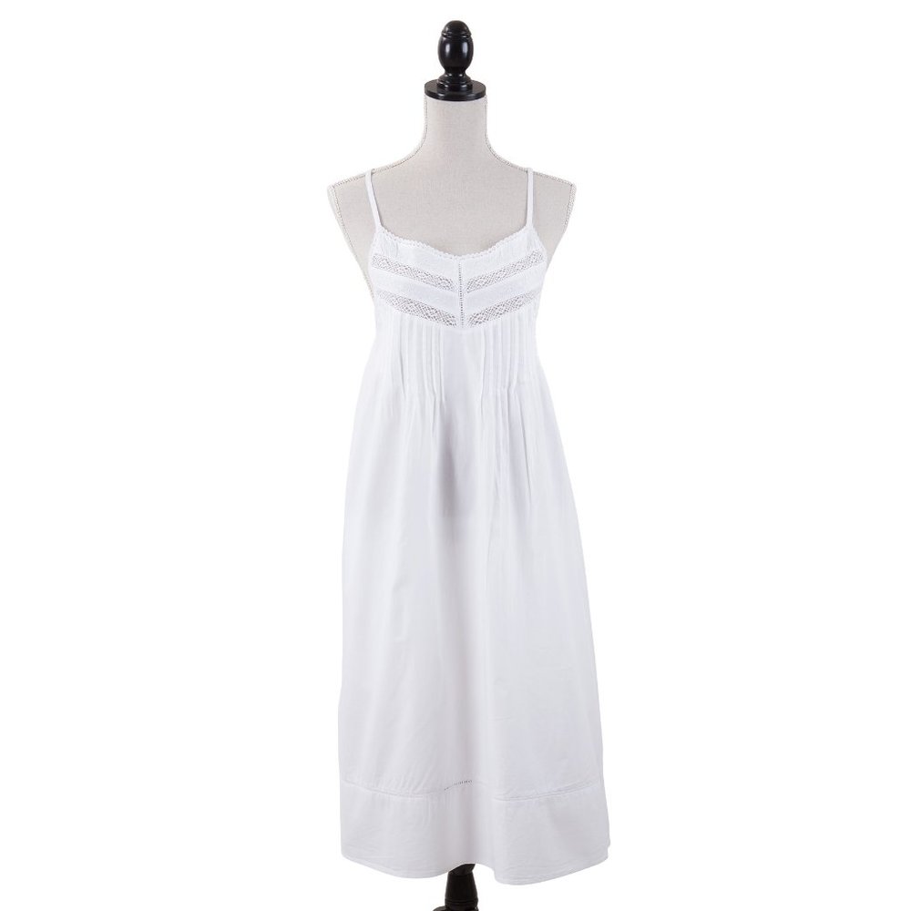 Taleen White 100% Cotton Lightweight Embroidered Nightgown